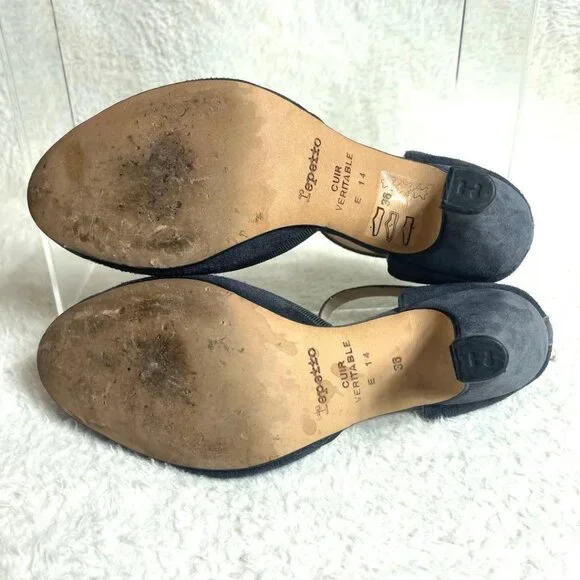 Rare Repetto Baya T-Strap Pumps Gray Glitter Party Wedding Classic Chic Shoes - Picture 8 of 11